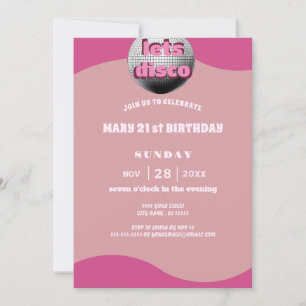 Disco-Spiegelkugel-Einladung zum 21. Geburtstag Einladung
