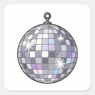 Disco-Spiegelkugel Glanz-Aufkleber Quadratischer Aufkleber