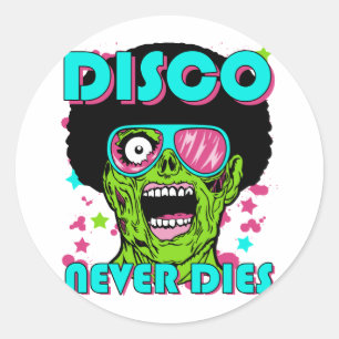 Disco stirbt nie runder aufkleber