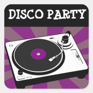 Disco-Tanzen-70er Themed Quadratischer Aufkleber