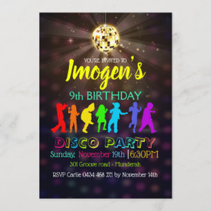 Disco-Tanzen-Party personifizieren Geburtstag UAWG Einladung