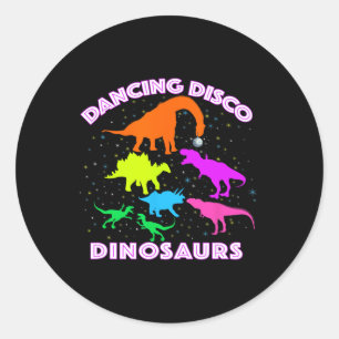 Disco tanzende Dinosaurier beweisen, dass sie ein  Runder Aufkleber