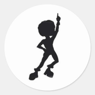 "Disco-Tänzer " Runder Aufkleber