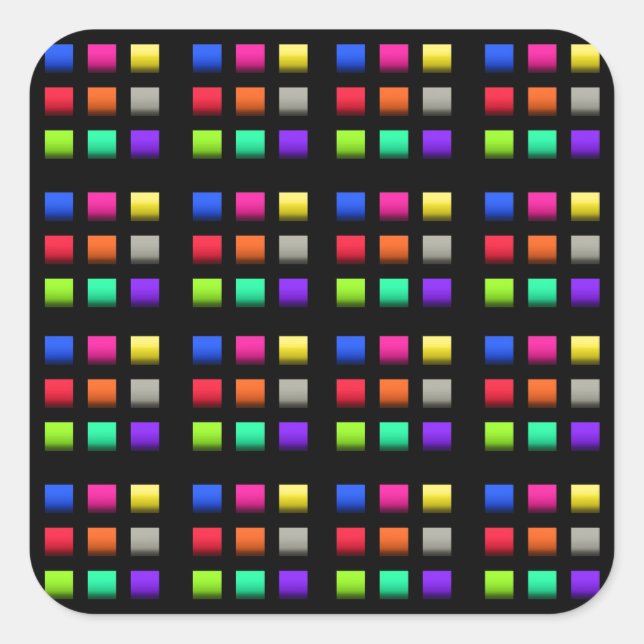 Disco-Tanzfläche Quadratischer Aufkleber (Vorderseite)