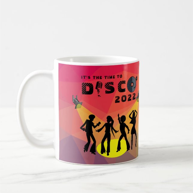 Disco Tanzfläche Retro Multicolor Feier Kaffeetasse (Links)