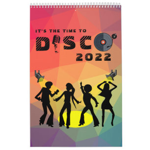 Disco Tanzfläche Retro Multicolor Feier Kalender