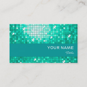 Disco Tiles Aqua carte de visite aqua strié