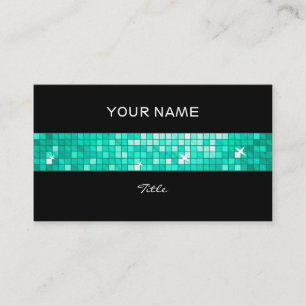 Disco Tiles Aqua Fliesenstreifen schwarz hinten Visitenkarte