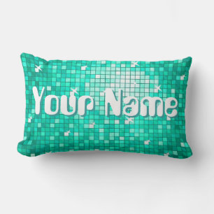 Disco Tiles Aqua 'Name' werfen Kissen lumbar