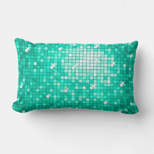 Disco Tiles Aqua Wurfkissen Lendenkissen