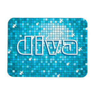 Disco Tiles Blue Premium Magnet "diva"
