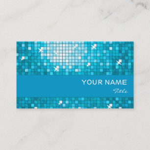 Disco Tiles Blue Visitenkarte Blau Streifen