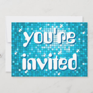 Disco Tiles Blue "You're welcome" Amelia-Text Einladung