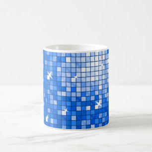 Disco Tiles Dark Blue Tasse