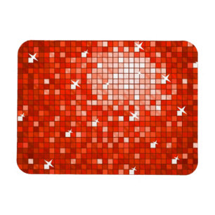 Disco Tiles Dark Red Premium Magnet