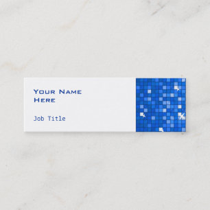Disco Tiles Dunkelblau, seidig schwach weiß Mini Visitenkarte