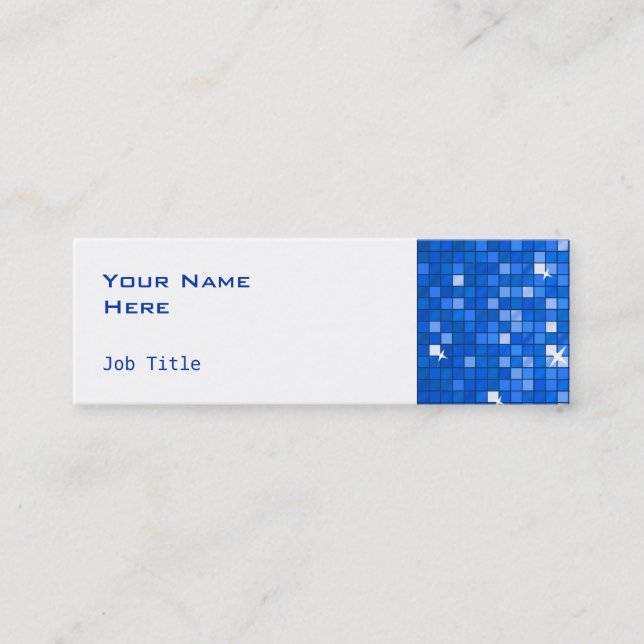 Disco Tiles Dunkelblau, seidig schwach weiß Mini Visitenkarte (Vorderseite)