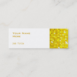 Disco Tiles Gelbe Visitenkartenseite schwach weiß Mini Visitenkarte