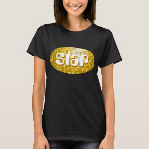 Disco Tiles "Gold" "Star" T - Shirt schwarz