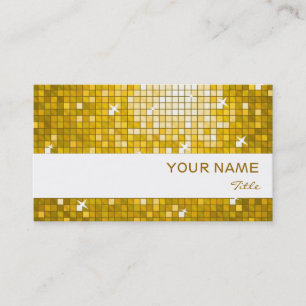 Disco Tiles "Gold" Visitenkarte, weißer Streifen Visitenkarte