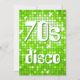 Disco Tiles Green 70er Disco Einladung