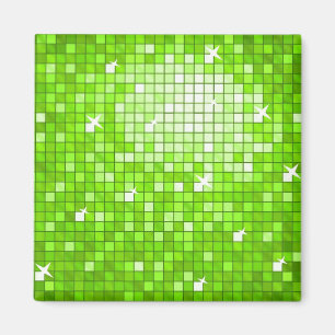 Disco Tiles Green Kühlschrankmagnet Square