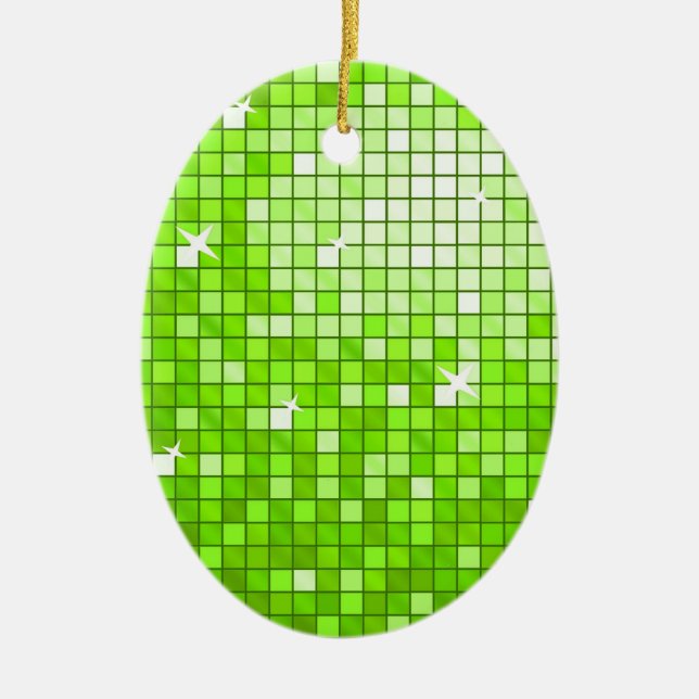 Disco Tiles Green Ornament Oval (Vorne)