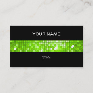 Disco Tiles Green tile Streifen schwarz Rückseite Visitenkarte