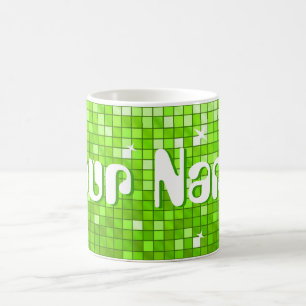 Disco Tiles Green "Your Name" Tasse