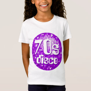 Disco Tiles Lila "70er Disco"-Girls angepasst weiß T-Shirt
