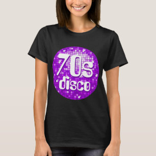 Disco Tiles Lila "70er Disco" T - Shirt schwarz