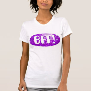 Disco Tiles Lila "BESTE FREUNDIN!" Damen kleine We T-Shirt
