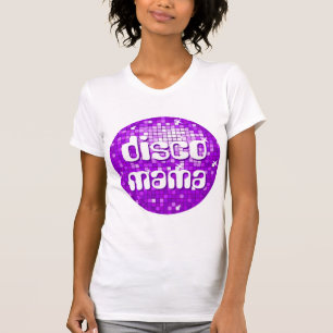Disco Tiles Lila "Disco mama" kleine Weiß T-Shirt