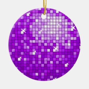 Disco Tiles Lila Ornamente rund