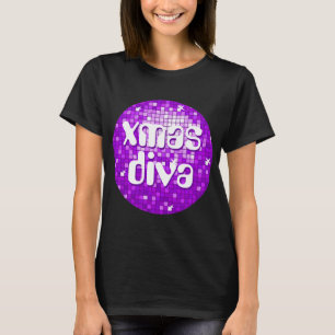 Disco Tiles Lila "xmas diva" T - Shirt schwarz