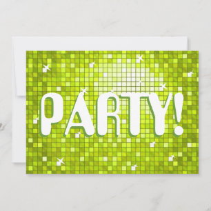 Disco Tiles Limone "PARTY!" Einladung Amelia Text