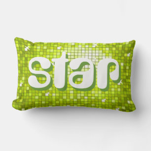 Disco Tiles Limone "star" Wurfkissen Amelia Text Lendenkissen