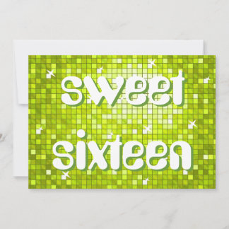 Disco Tiles Limoner "16 . Geburtstag"-Amelia-Text Einladung