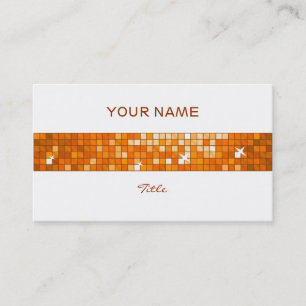 Disco Tiles Orange Fliesen Streifen weiß Rückseite Visitenkarte
