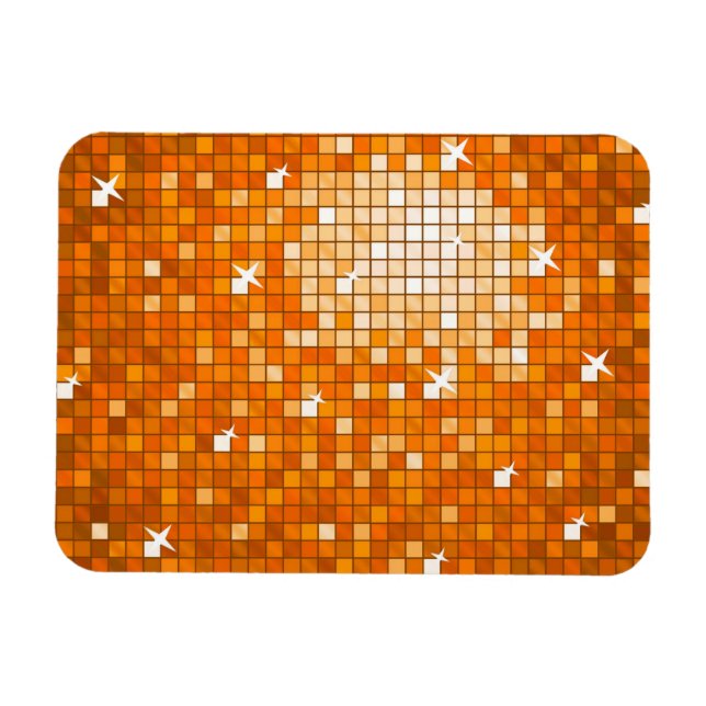 Disco Tiles Orange Premium Magnet (Horizontal)