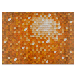 Disco Tiles Orange Schneidebrett