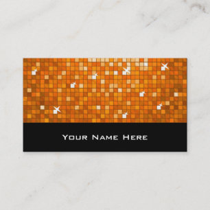 Disco Tiles Orange Visitenkarte schwarz