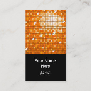 Disco Tiles Orange Visitenkarte schwarzes Portrait
