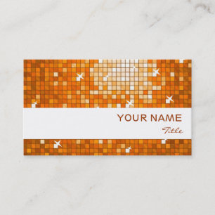 Disco Tiles Orange Visitenkarte, weißer Streifen Visitenkarte