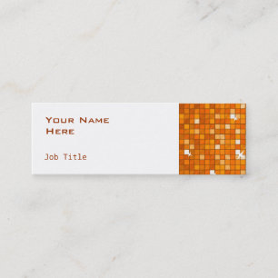 Disco Tiles Orange Visitenkartenseite magisch weiß Mini Visitenkarte
