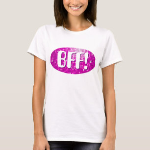 Disco Tiles Pink "BESTE FREUNDIN" Spaghetti oben T-Shirt