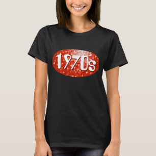 Disco Tiles Red 1970er T - Shirt schwarz