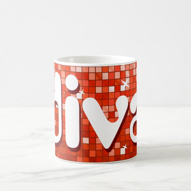 Disco Tiles Red 'diva' Tasse (Mittel)