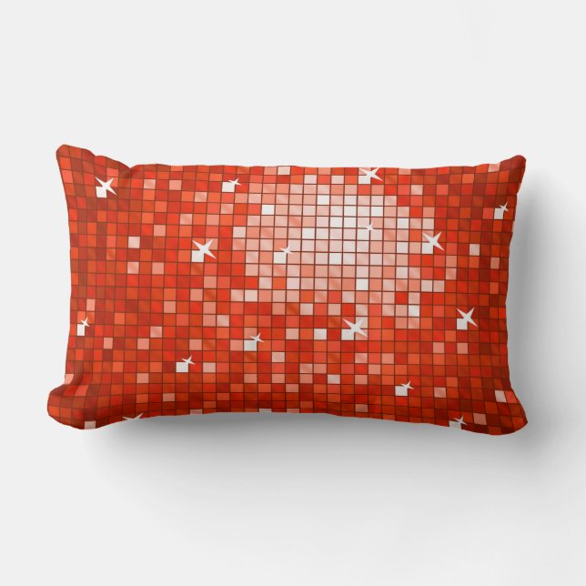 Disco Tiles Red throw Kissen (Vorderseite)