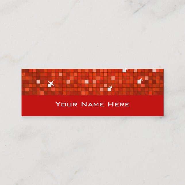 Disco Tiles Red Visitenkartenschlank Mini Visitenkarte (Vorderseite)